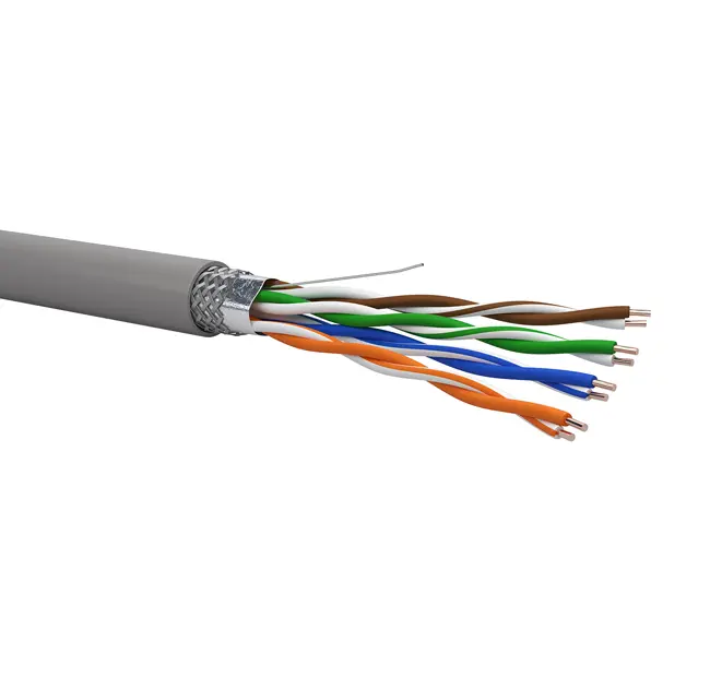 Cable type CPR 6727-C – SF/UTP 4x2xAWG24/1 – Cat.5E – overall AL/PET tape + CuSn braid – LSZH jacket – Euroclass Eca