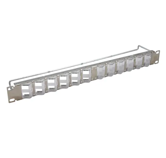 Easy Crimp 24-orientable port blank patch panel for CCS UTP/FTP Easy Crimp Compact jacks, 19″ 1U, with cable management