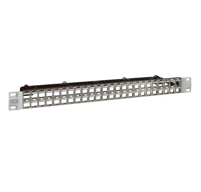 CCS Easy Crimp Compact 48-port blank patch panel for CCS STP Easy Crimp Compact jacks, 19″, 1U, with cable management
