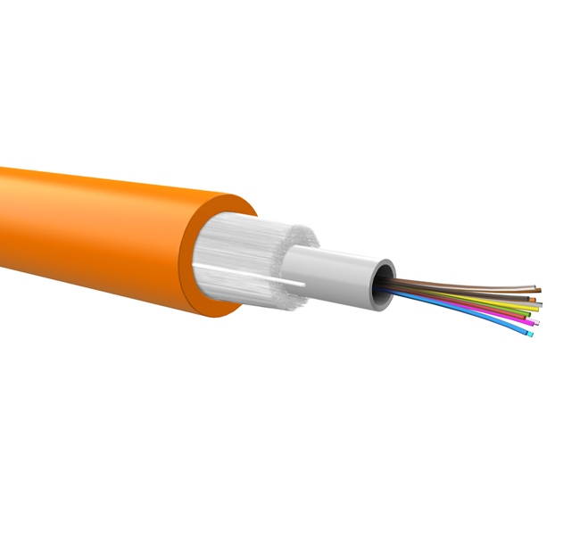 Optical loose cable, dielectric armour, 4 fibers 50/125 OM2, LSZH jacket, Euroclass Eca