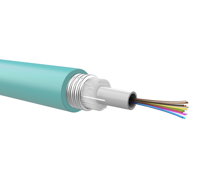 Loose FO cable 8 fibers 50/125 OM3, metallic armour, LSZH jacket, Euroclass Eca