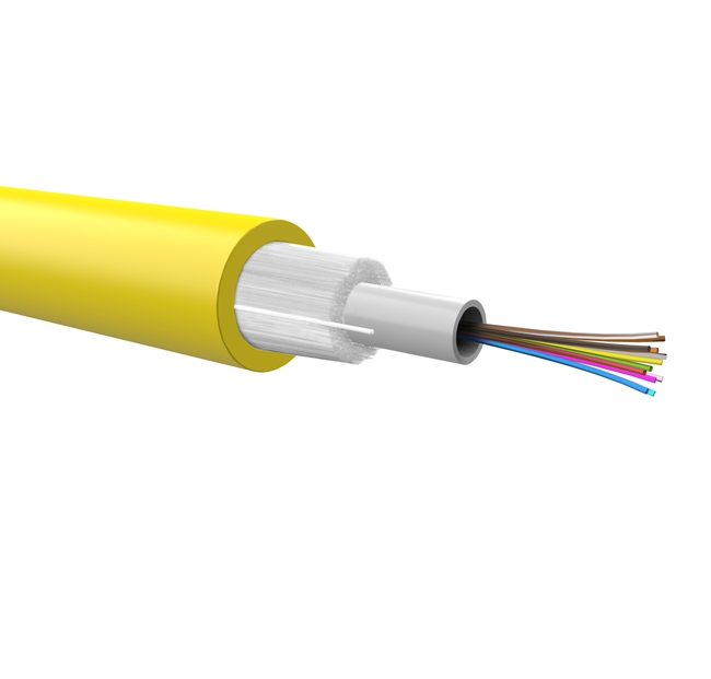 Outdoor drop FO cable – 4 fibres SM 9/125 G.657.A2, PE jacket, Euroclass Fca