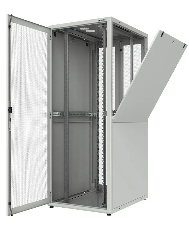TECH Datacenter cabinet H2200xL800xP1000 47U front door 1 door, rear 2 doors grilled 75%, blind side panels, color gray RAL 7035