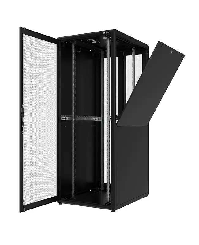 TECH Datacenter cabinet H2200xL800xP1000 47U front door 1 door, rear 2 doors grilled 75%, blind side panels, color black RAL 9005