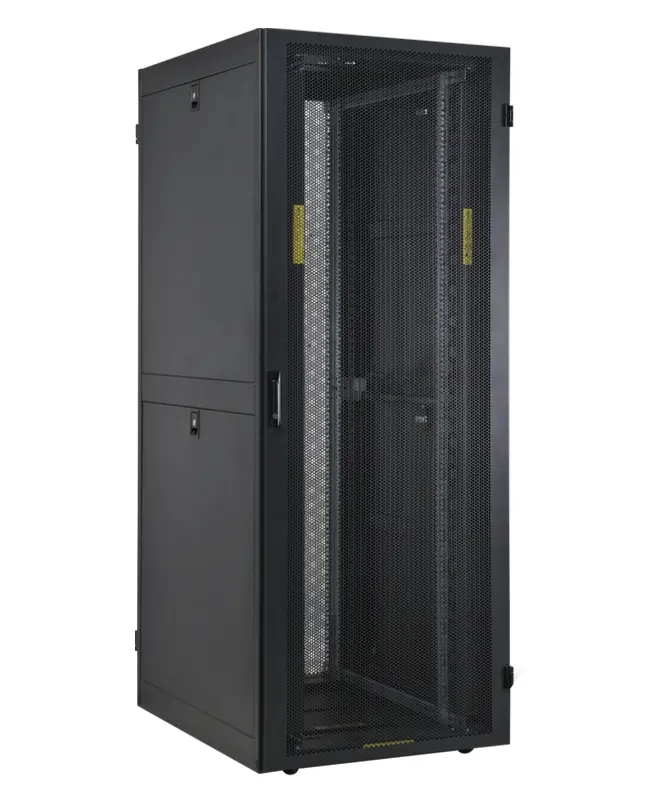 Datacenter TECH Series floor standing cabinet 42U H2000xW800xD1000 grilled front+rear doors, 2-section blind side panels grey RAL 7021