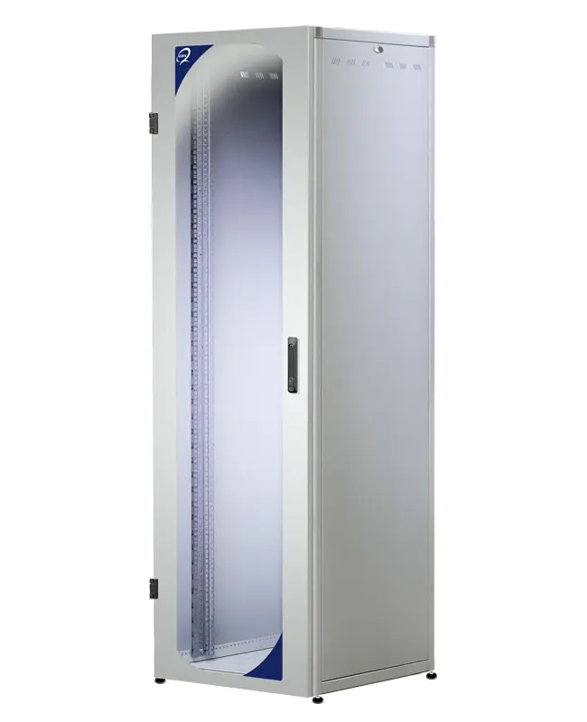 PRO Series floor standing cabinets, H2000xW600xD600 42 U, grey RAL 7035