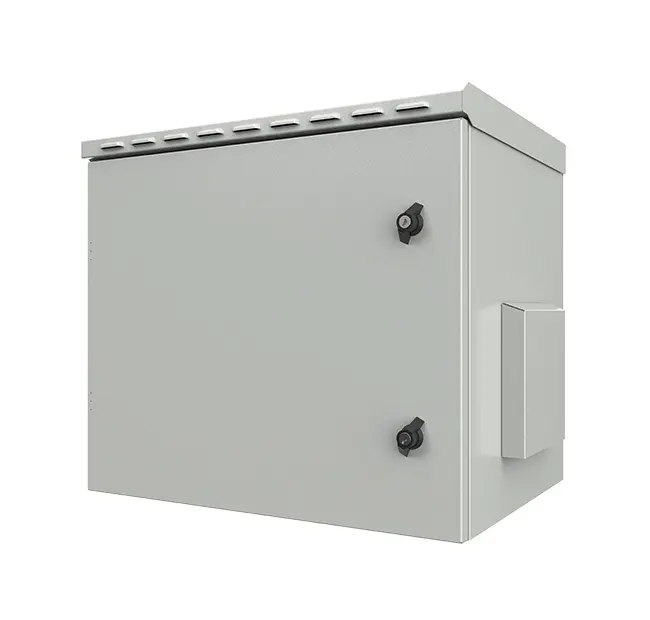 Wall mounted IP55 cabinet 19″ 600x450x12U blind door