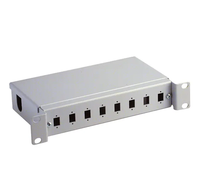 10” 8-port optical box for SC Simplex/LC Duplex adapters, grey RAL 7035