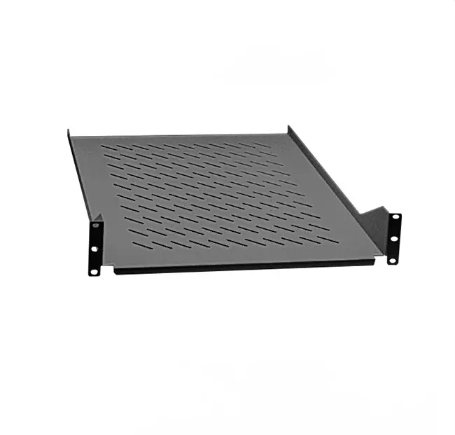 19” fix shelf mounting on 4 uprights D=600 mm, black RAL 9005