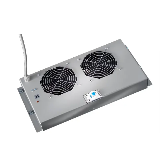 2-fan unit with thermostat for Floor and Datacenter PRO cabinets, Silver RAL 9022