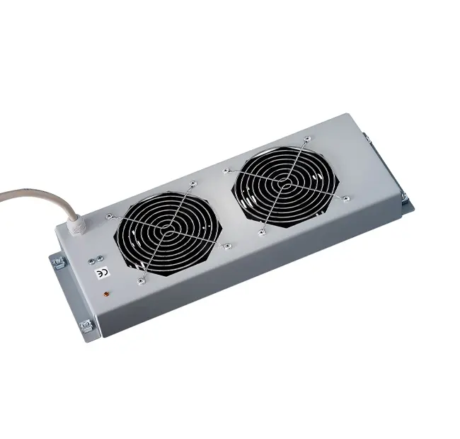 2-fan unit for Floor cabinets PRO/TECH Series and Datacenter PRO Series, Silver RAL 9022