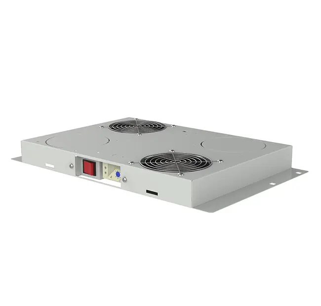 Ventilation unit with 2 fans and thermostat for TECH cabinets, gray RAL 7035