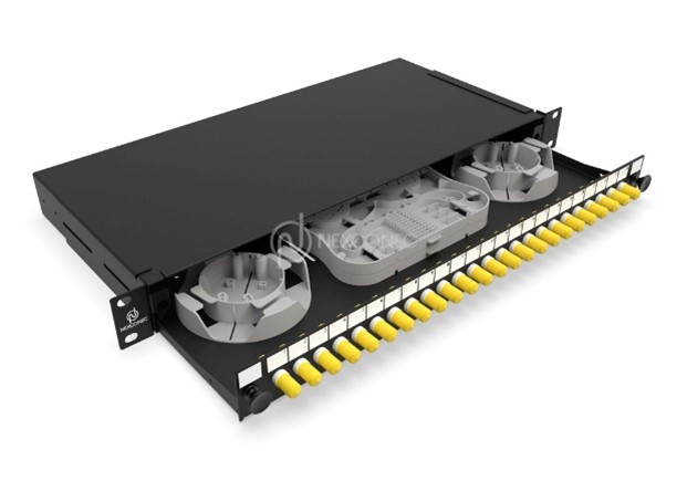 1U 24 PORTS FC/ST SLIDING PATCH PANEL - SPP24F 
