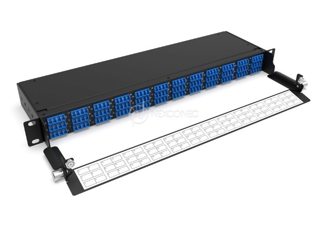 1U MPO-LC HIGH DENSITY BASE-12 BREAKOUT PATCH PANEL - PxxMOLCS 