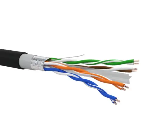 Cable type R6FT4YPE23 – F/UTP 4x2x23AWG Cat.6 – overall AL/PET tape – PVC/PE double jacket – Euroclass Fca