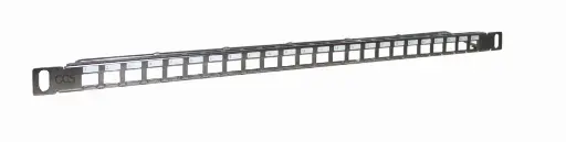 CCS Easy Crimp Compact 24-port blank patch panel for CCS STP Easy Crimp Compact jacks, 19″, ½U, with cable management