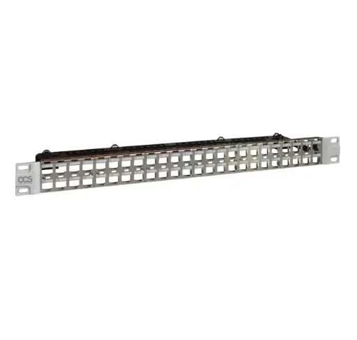 CCS Easy Crimp Compact 48-port blank patch panel for CCS STP Easy Crimp Compact jacks, 19″, 1U, with cable management