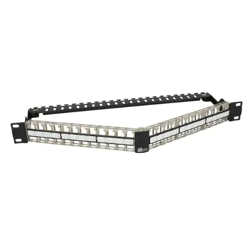 CCS Easy Crimp Compact angled patch panel, 48-port, blank, 1U