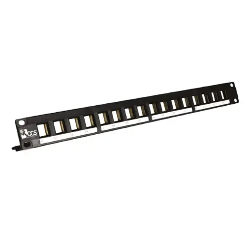 CCS 16-port blank patch panel for CCS UTP/FTP RJ45 jacks with cable management.
