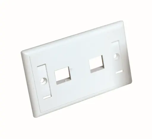 Self supporting 503 type 2-port faceplate for CCS UTP/FTP jacks, 2 label holders,white