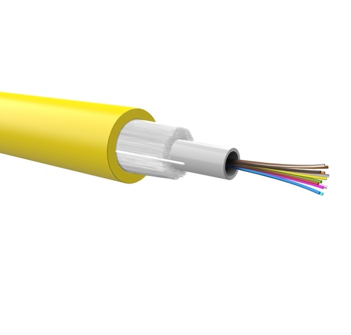 Optical loose cable, dielectric armour, 12 fibers 9/125 G652D, PE jacket, Euroclass Fca
