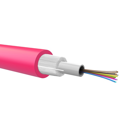 Loose FO cable 12 fibers 50/125 OM4,dielectric armour, PE jacket, Euroclass Fca