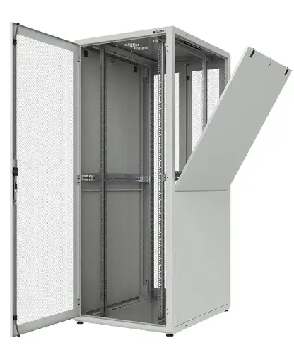 Datacenter TECH front and rear grilled door, side blind panels 19″ cabinet 800x1000x42U gray RAL 7035