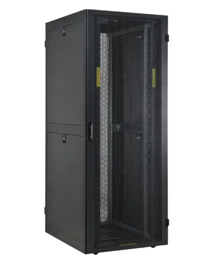 Datacenter TECH Series floor standing cabinet 42U H2000xW800xD1000 grilled front+rear doors, 2-section blind side panels grey RAL 7021