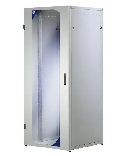 PRO Series floor standing cabinets, H2000xW800xD600 42 U, grey RAL 7035