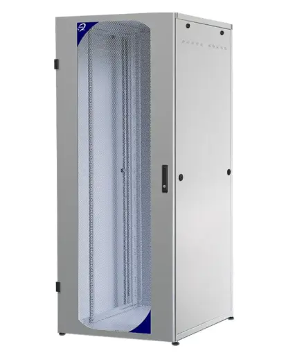 Datacenter PRO Series floor standing cabinet H2000xW800xD1000, 42U, grilled front+double-swing rear doors, blind side panels, grey RAL 7035