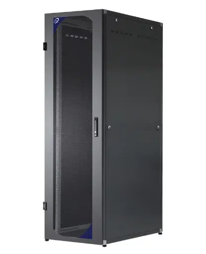Datacenter PRO Series floor standing cabinet H2000xW800xD1000, 42U, grilled front+double-swing rear doors, blind side panels, grilled double-swing door, black RAL 9005