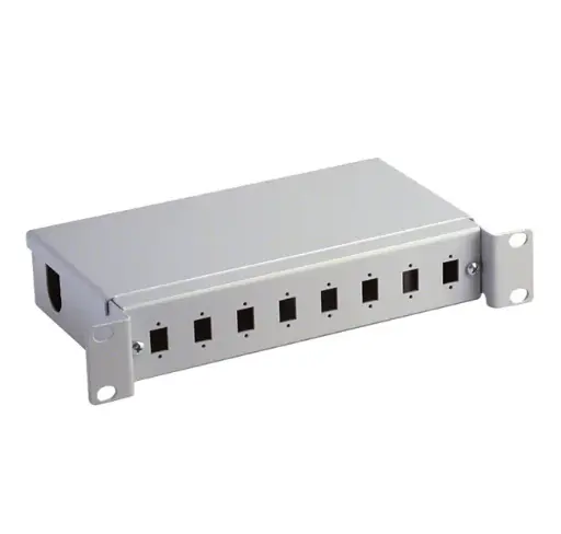 10” 8-port optical box for SC Simplex/LC Duplex adapters, grey RAL 7035