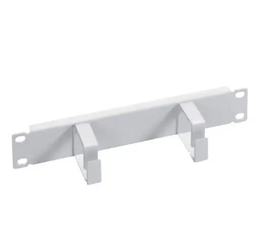 10″ wire guide with 2 rings – 1U, grey RAL 7035