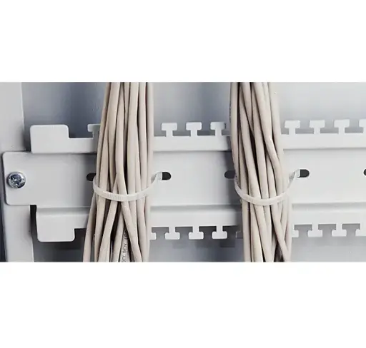 Cable holding bracket W600 for Floor PRO cabinets, Silver RAL 9022