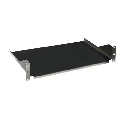 Fix shelf 2U / 19”, D400 mm, black RAL 9005