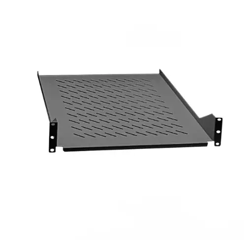 19” fix shelf mounting on 4 uprights D=600 mm, black RAL 9005