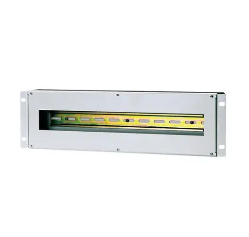 Enclosure for DIN mounting device 19″/3U, grey RAL 7035