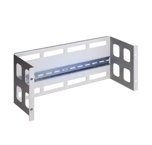 19″/4U DIN-rail guide grey RAL7035