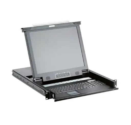 ONE-VIEW LCD rack console 1U, installation on 19″ cabinets, with 17″ LCD monitor and 8-port KVM switch