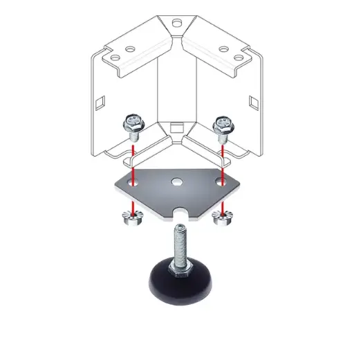 Kit for feet and wheels mounting on plinths of Floor PRO cabinets