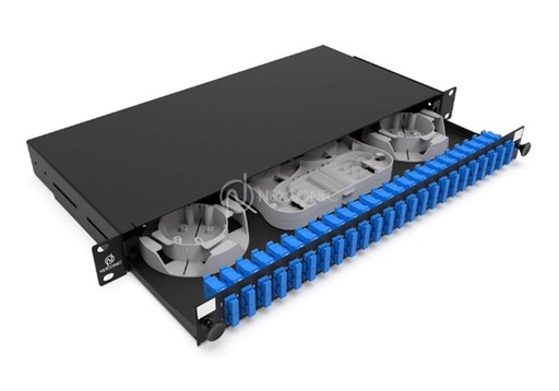 1U 24 PORTS SC DX/LC QD SLIDING PATCH PANEL - SPP24D 